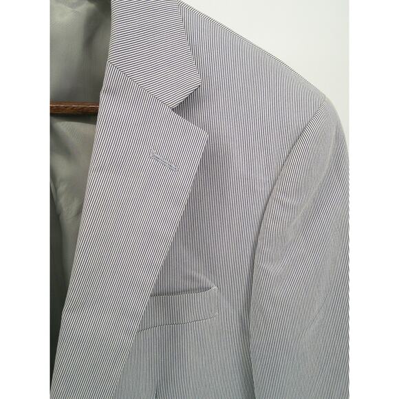 Nautica Mens Blue Pin Striped Modern Fit Single Breasted 2-Piece Suit 38R 34x30 - Picture 3 of 15